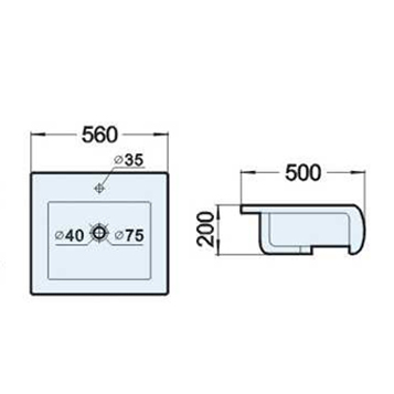 Раковина встраиваемая сверху Comforty 8055 1000₽