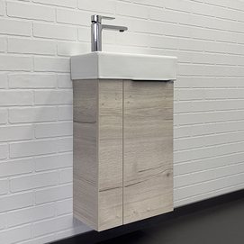 Тумба с раковиной Comforty Асти 41.5 см 00-00013798CF дуб дымчатый, подвесная