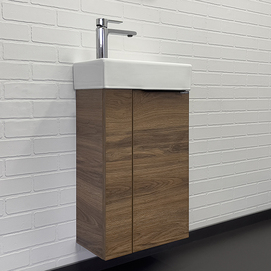 Тумба с раковиной Comforty Асти 41.5 см 00-00015420CF дуб темно-коричневый, подвесная