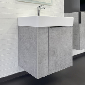 Тумба с раковиной Comforty Асти 60 см 00-00019191CF бетон светлый, подвесная