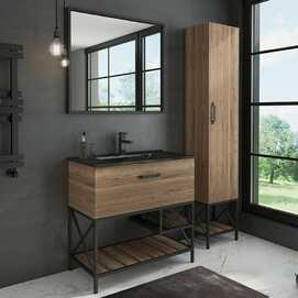 Фото Мебель для ванной Comforty Бредфорд-90 дуб темный, напольная