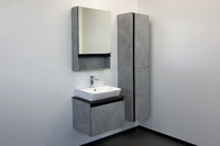 Мебель для ванной Comforty Эдинбург 00-00001928 60 см, подвесная, серая с черной столешницей