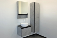 Мебель для ванной Comforty Эдинбург 00-00002782 60 см, подвесная, серая с черной столешницей
