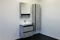 Мебель для ванной Comforty Эдинбург 00-00005700 60 см, подвесная, серая с черной столешницей