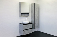 Мебель для ванной Comforty Эдинбург 00-00005701 60 см, подвесная, серая с черной столешницей