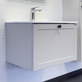 Тумба с раковиной Comforty Ереван 61 см 00-00017879CF серый шелк, подвесная