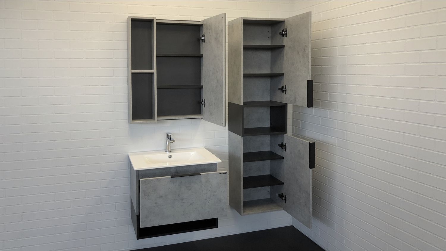 Мебель для ванной Comforty Франкфурт 00-00004332 60 см, подвесная, серая, цвет серый - фото 3