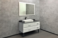Мебель для ванной Comforty Империя 00-00003852 120 см, напольная, белая глянцевая с антрацитовой столешницей