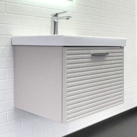 Тумба с раковиной Comforty Касабланка 60.5 см 00-00019249CF серый шелк, подвесная