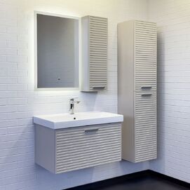 Мебель для ванной комнаты Comforty Касабланка 80 см, серый шелк, подвесная 