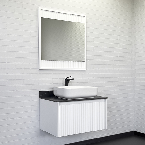 Мебель для ванных комнат Comforty Марсель 75 белый матовый с прямоугольной раковиной, цвет хром