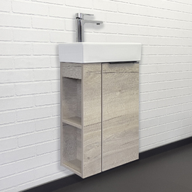 Тумба с раковиной Comforty Матэ 41.5 см 00-00015132CF дуб дымчатый, подвесная