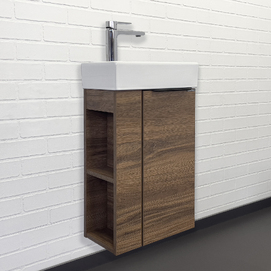 Тумба с раковиной Comforty Матэ 41.5 см 00-00015325CF дуб темно-коричневый, подвесная