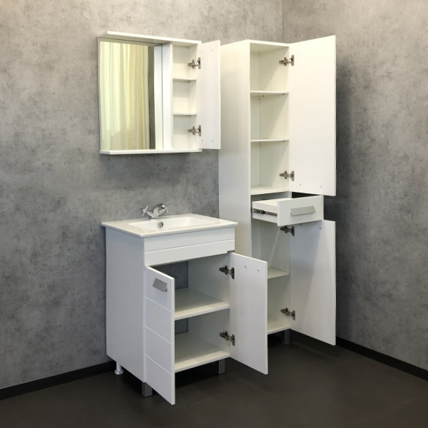 Мебель для ванной Comforty Модена 00-00001642 61 см, напольная, белая матовая, цвет белый - фото 2
