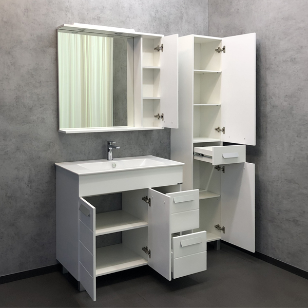 Мебель для ванной Comforty Модена 00-00001644 90 см, напольная, белая матовая, цвет белый - фото 2