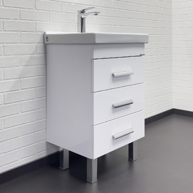 Тумба с раковиной Comforty Никосия 50 см 00-00018023CF белая, напольная
