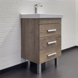 Тумба с раковиной Comforty Никосия 50 см 00-00018024CF дуб темный, напольная