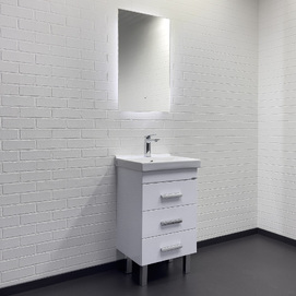 Мебель для ванной комнаты Comforty Никосия 50 см, дуб белый, напольная 