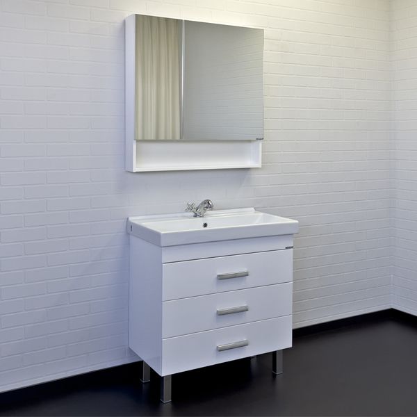 Мебель для ванных комнат Comforty Никосия 80 белый глянец, цвет хром
