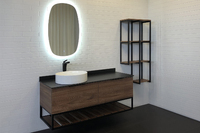 Мебель для ванной Comforty Порто 00-00000828 120 см, подвесная, коричневая с черной столешницей