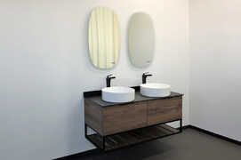 Мебель для ванной Comforty Порто 00-00001287 120 см, подвесная, коричневая с черной столешницей