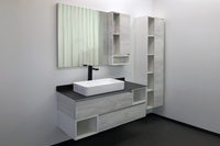 Мебель для ванной Comforty Прага 00-00004130 120 см, подвесная, белая с антрацитовой столешницей