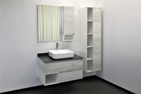 Мебель для ванной Comforty Прага 00-00006956 90 см, подвесная, белая со светло-серой столешницей