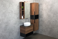 Мебель для ванной Comforty Штутгарт 00-00001698 60 см, подвесная, коричневая с черной столешницей