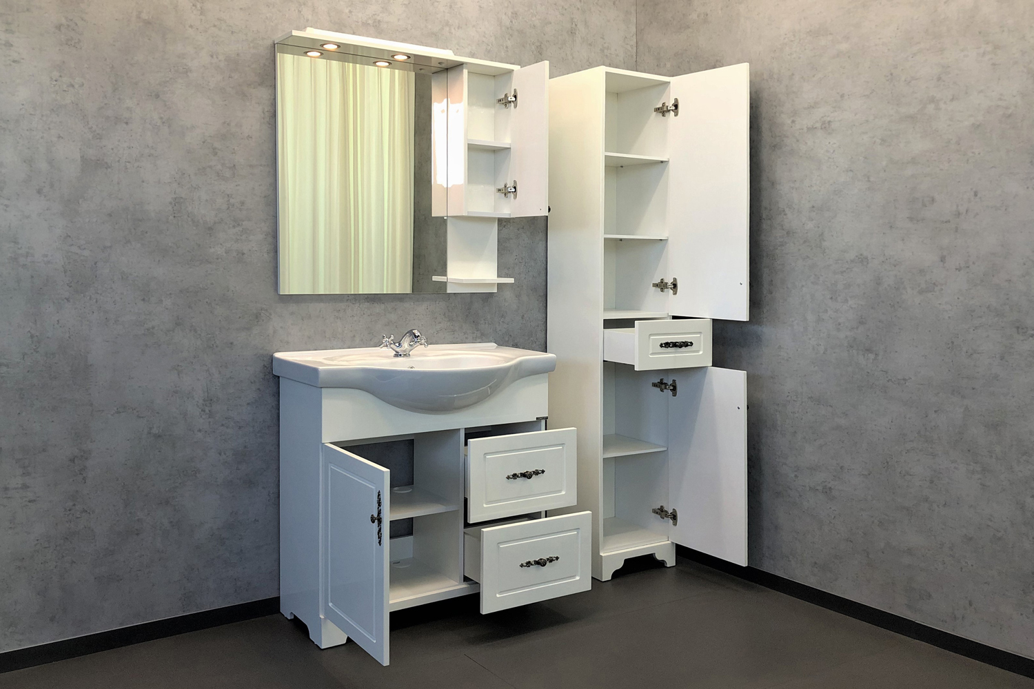 Мебель для ванной Comforty Севилья 00-00003083 86 см, напольная, белая, цвет белый - фото 5