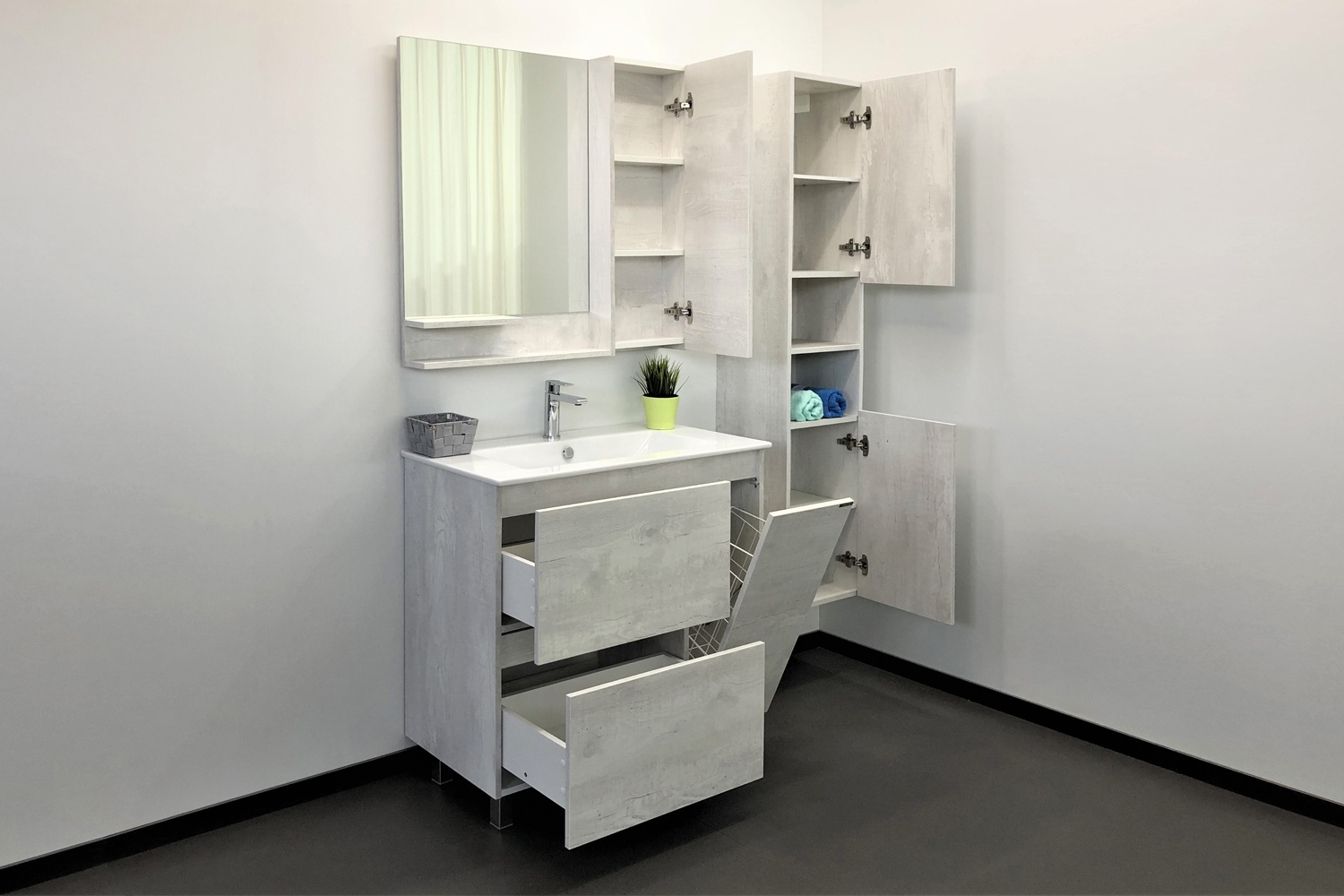 Мебель для ванной Comforty Верона 00-00001972 90 см, напольная, белая, цвет белый - фото 2
