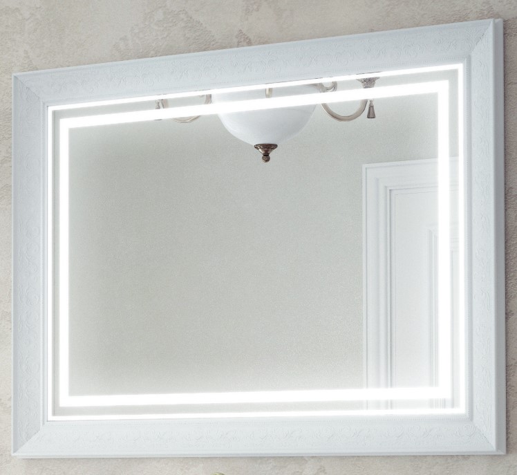 Зеркало с подсветкой Corozo 105 см Классика SD-00000862 белое, цвет белый - фото 3