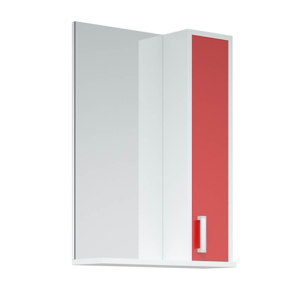 Зеркальный шкаф Corozo 50 см Колор SD-00000697 белый, цвет красный; белый - фото 2