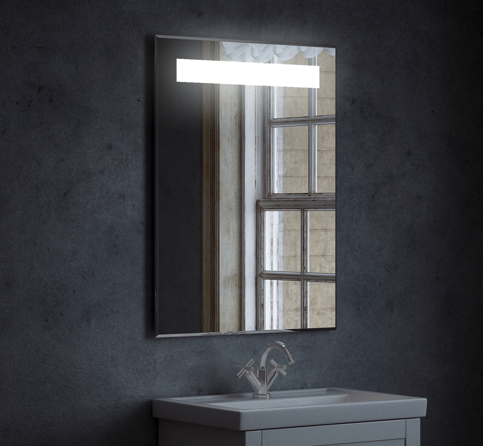 Зеркало с подсветкой Corozo 53 см Альпина SD-00001189 белое, цвет белый - фото 2