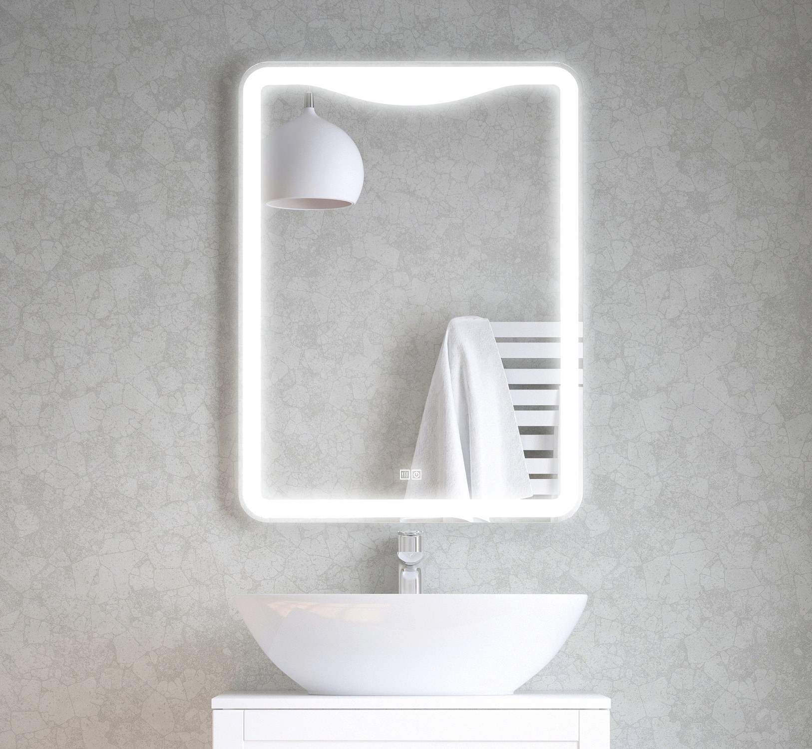 Зеркало с подсветкой Corozo 60 см Орли SD-00001115 белое, цвет белый - фото 2