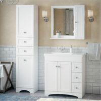 Мебель для ванной комнаты Corozo 81 см Техас напольная, белая