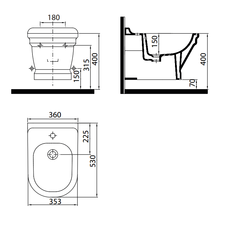 Биде подвесное Creavit Antik AN51000000 18396₽