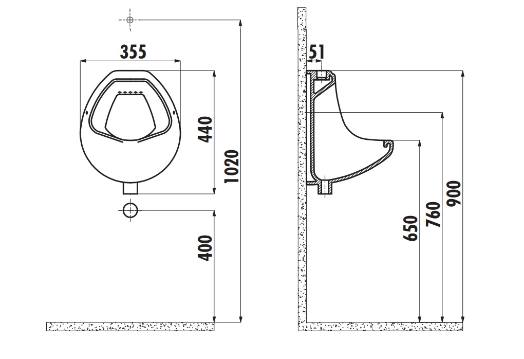 Писсуар Creavit TP600, цвет белый TP600-00CB00E-0000 - фото 2