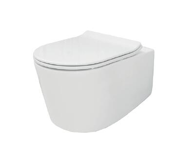 Унитаз подвесной Creo Ceramique Rennes 2.0 COMBO-RE1100R белый безободковый с сиденьем микролифт