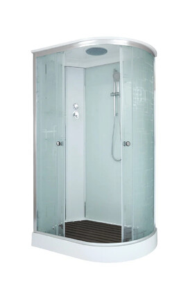 Душевая кабина DTO 120x80 EM1512L стандартная, профиль хром, стекло матовое с узором