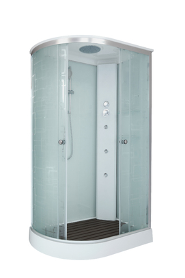 Душевая кабина DTO 120x80 EM1512RGM с гидромассажем, профиль хром, стекло матовое с узором