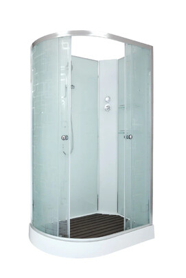 Душевая кабина DTO 120x80 EM1512RN без крыши, профиль хром, стекло матовое с узором