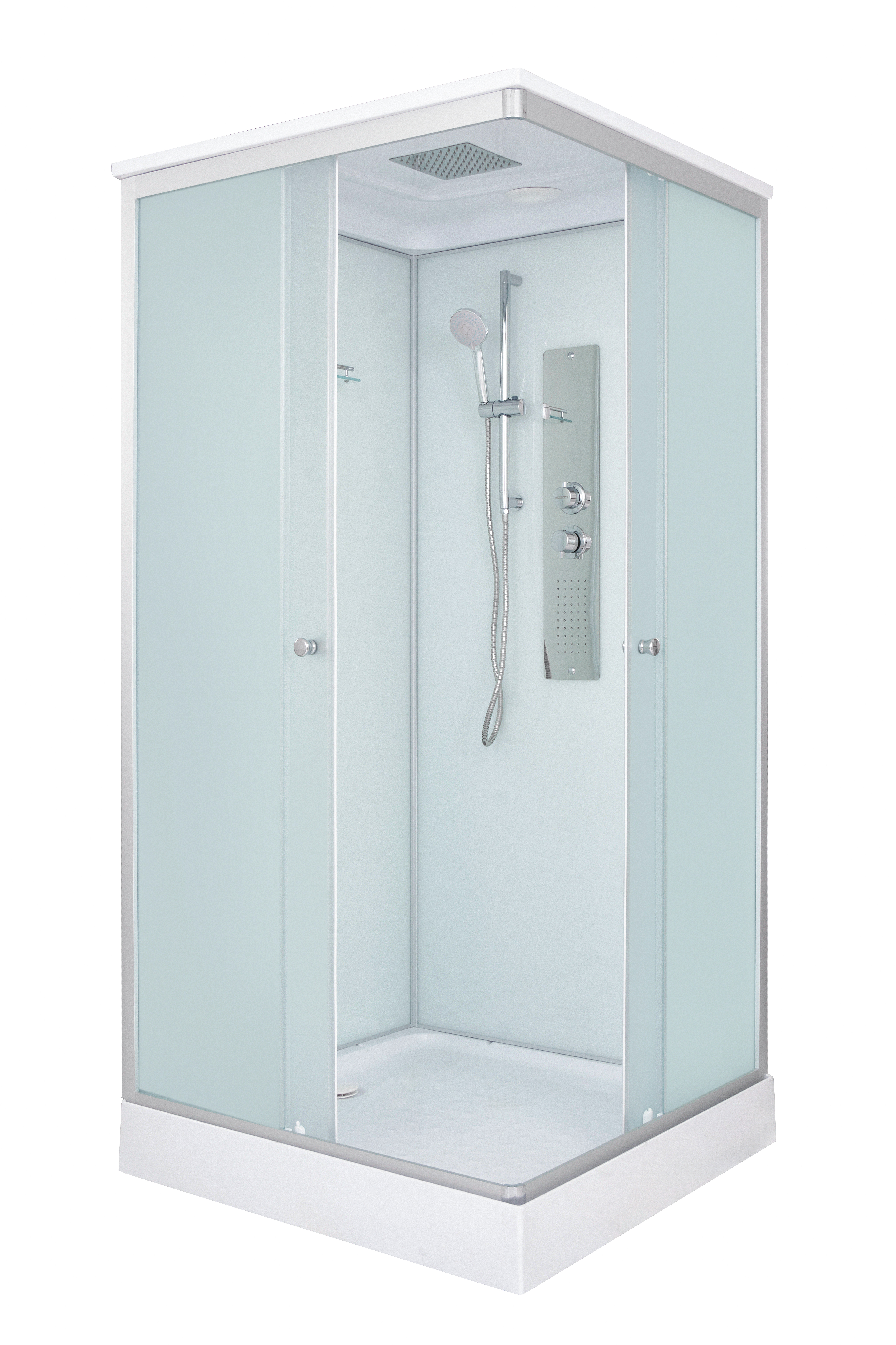 Душевая кабина DTO 80x80 LK815GM с гидромассажем, стекло матовое, профиль хром матовый