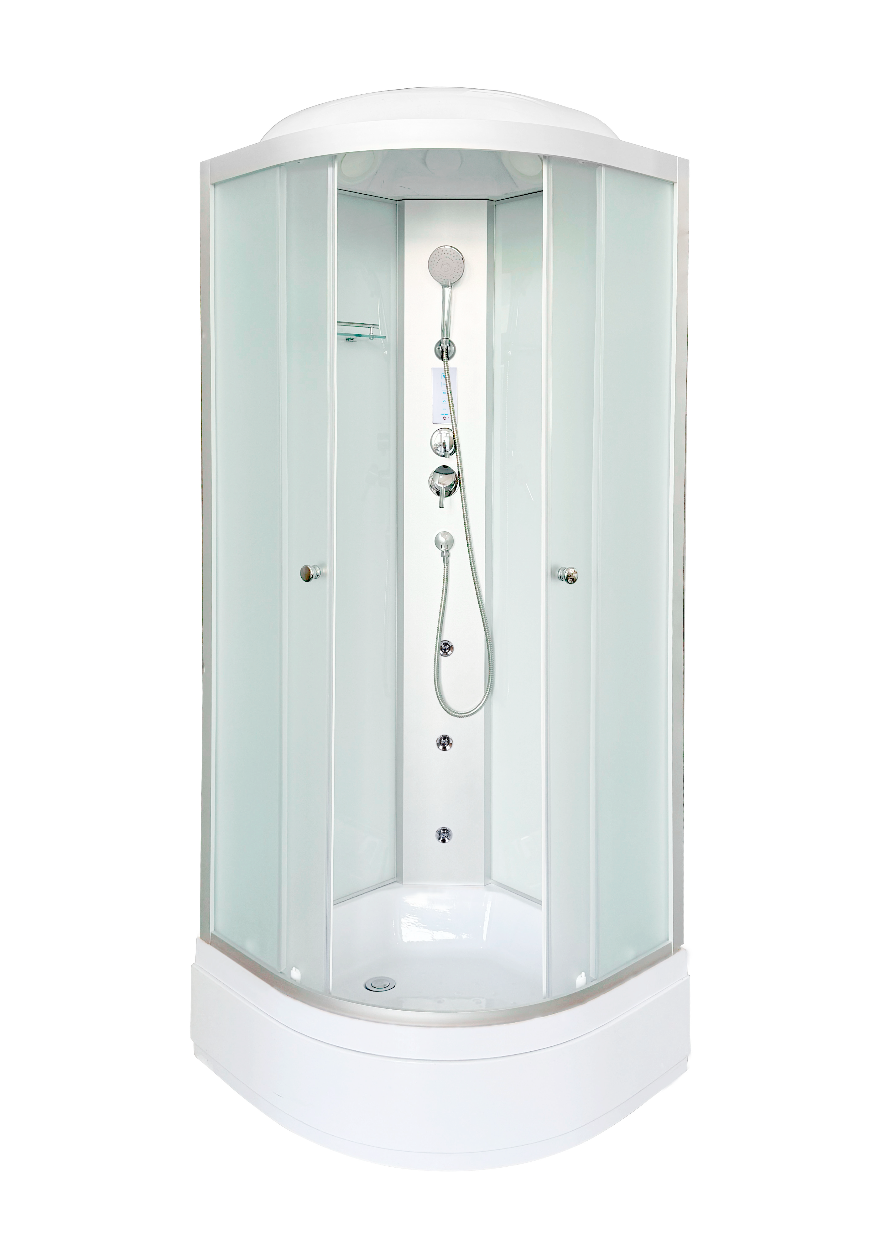Душевая кабина DTO LM 100x100 LM710GM+EL с гидромассажем и электрикой, стекло матовое, профиль матовый хром