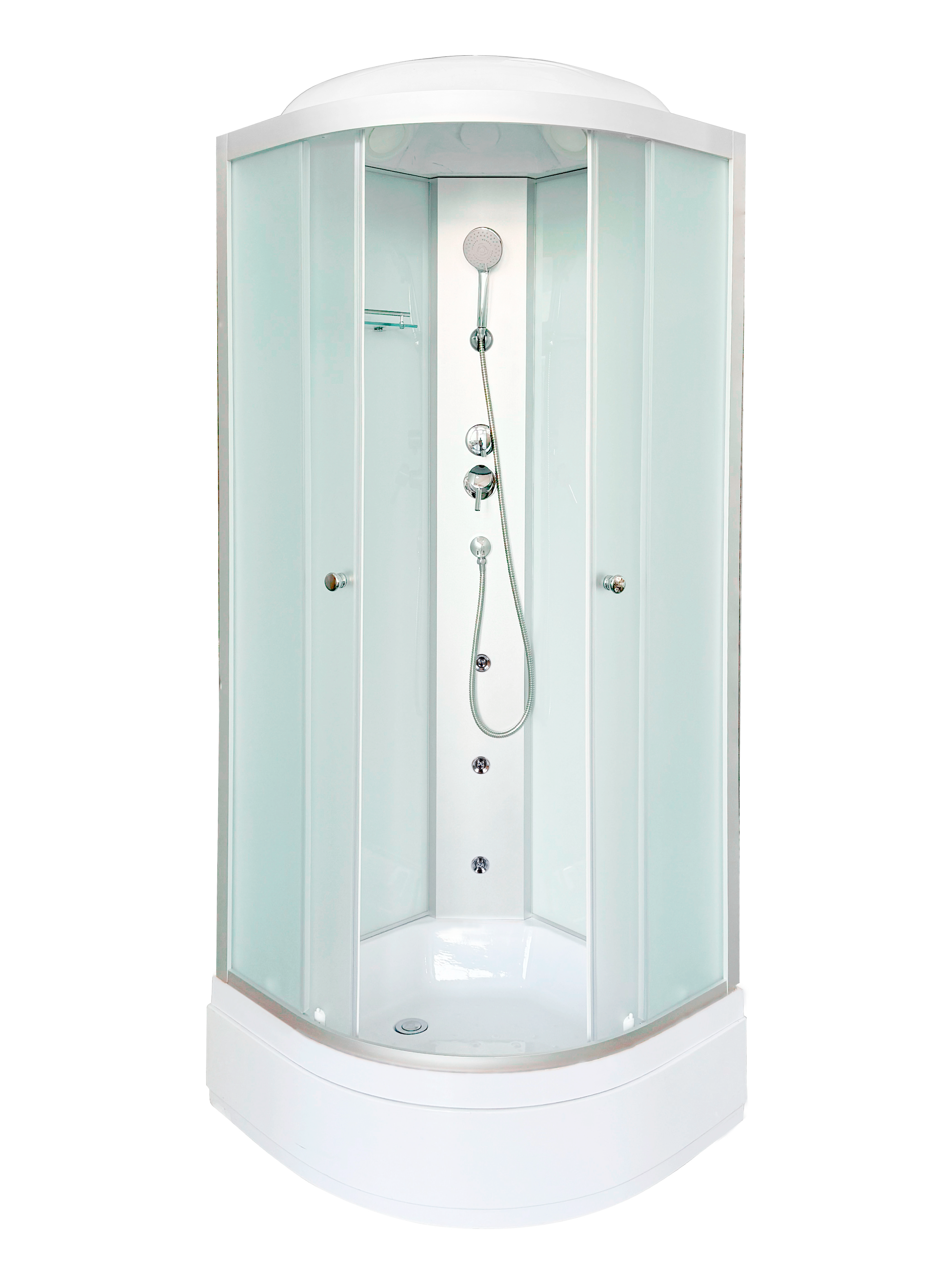 Душевая кабина DTO LM 100x100 LM710GM с гидромассажем, стекло матовое, профиль матовый хром