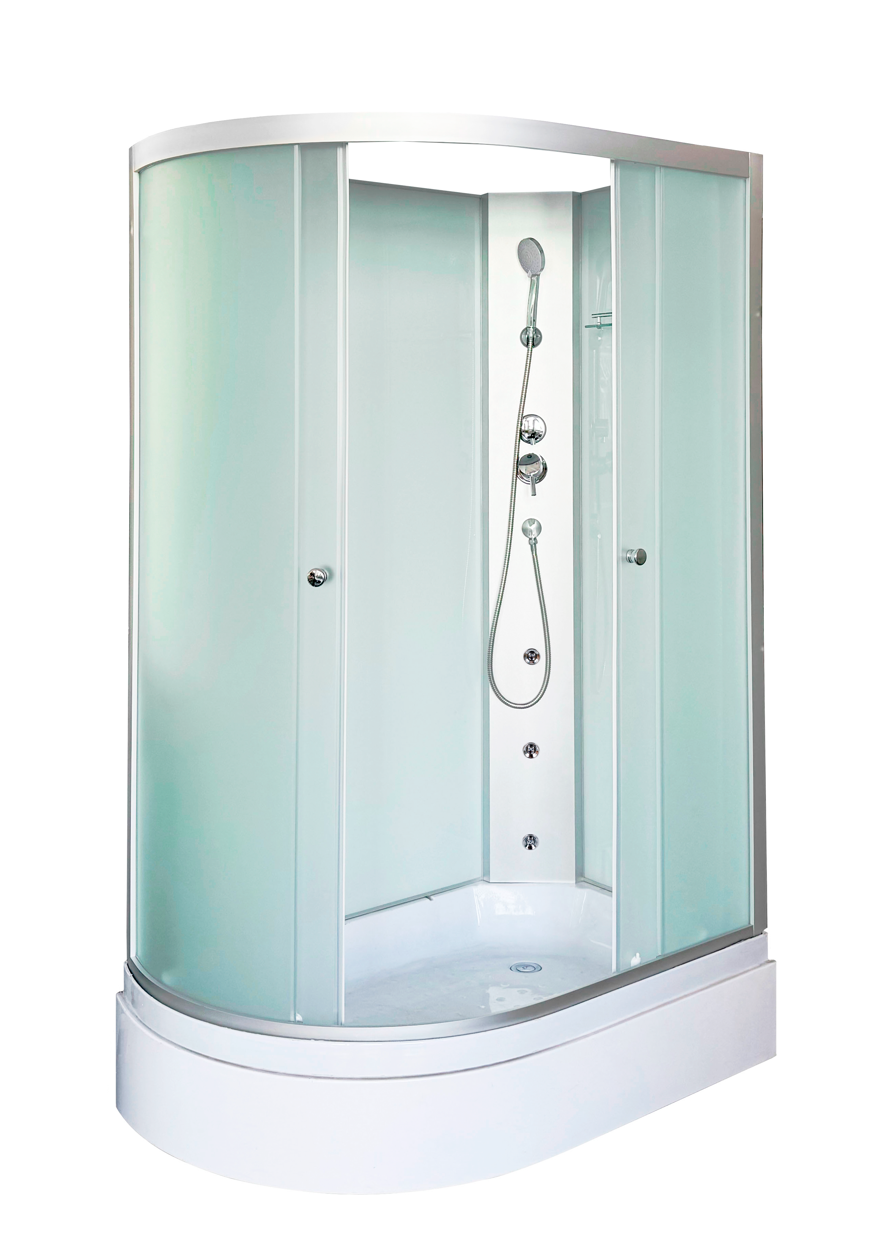 Душевая кабина DTO LM 120x80 LM720RNGM с гидромассажем, правая, стекло матовое, профиль матовый хром