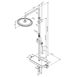 Фото Душевая стойка Damixa Scandinavian Pure 936760300 с термостатом, черная