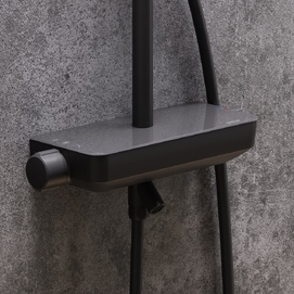 Фото Душевая стойка Damixa Scandinavian Pure 936760300 с термостатом, черная