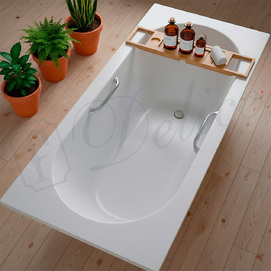 Фото Ванна из литьевого мрамора Delice Bravo 190x90 DLR330039R-G белая глянцевая с ручками хром