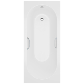 Фото Ванна из литьевого мрамора Delice Bravo 170x75 DLR330035R-M белая матовая с ручками хром