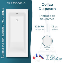 Ванна из литьевого мрамора Delice Diapason DLR330063-G